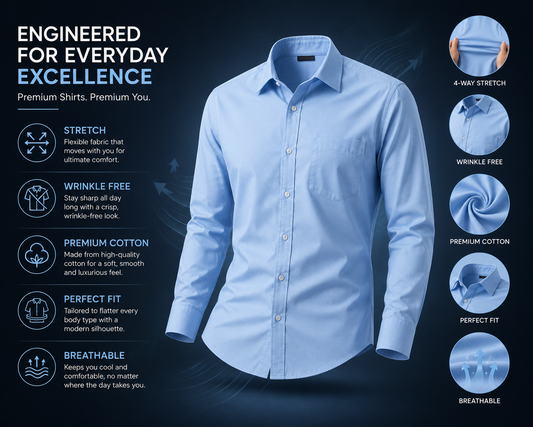 Sky Blue Stretch Premium Shirt