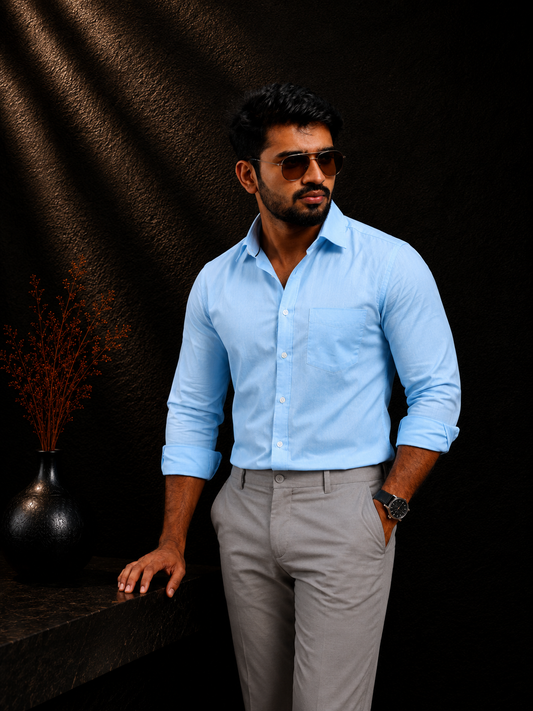 Sky Blue Stretch Premium Shirt